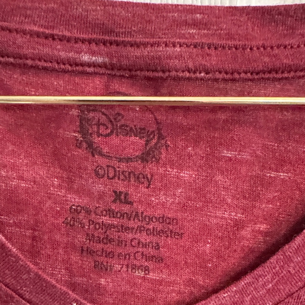NWT Disney Burgundy Graphic V-Neck Tee‎ - Picture 2 of 2